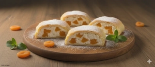 Tvarohovo-broskyňová 1,800g (celá noha ,štrúdla s lístkového cesta)