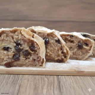 Jablkovo-hrozienková 1,600g (celá noha, štrúdla s lístkového cesta)